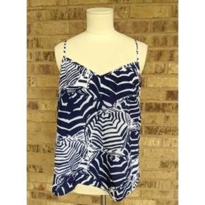 Lilly Pulitzer EUC Navy White Silk Cami Sz M